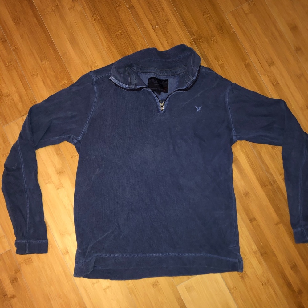 Blue American Eagle quarter zip pull over